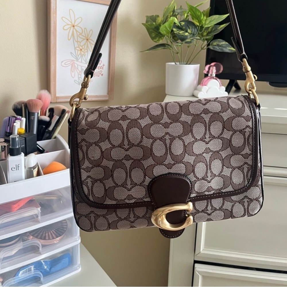 Coach Soft Tabby Shoulder Bag In Signature Jacquard - Picture 7 of 8